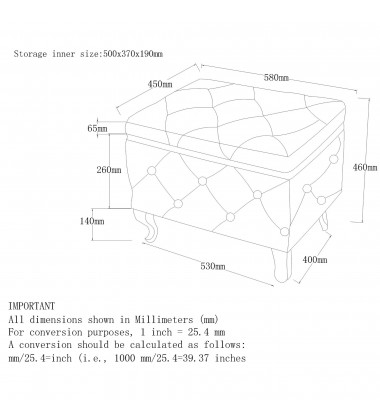  Worldwide -MONIQUE-SM STORAGE OTTOMAN-WHITE PU - (402-130SM-WT)