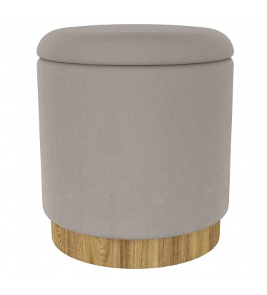  Worldwide -ALYA-STORAGE OTTOMAN-WARM GREY - (402-131GY)