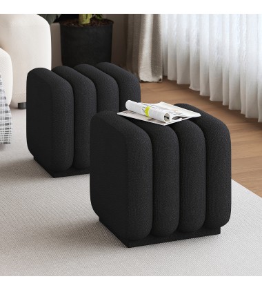  Worldwide -RIGEL-SMALL OTTOMAN-BLACK - (402-133SM_BK)