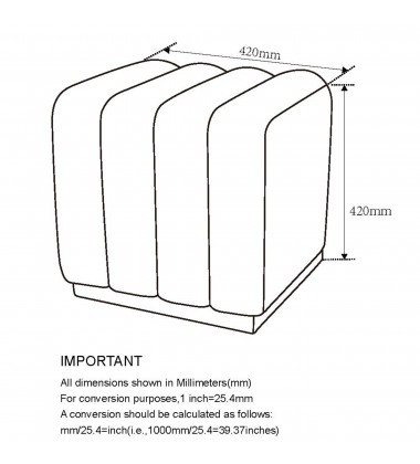  Worldwide -RIGEL-SMALL OTTOMAN-BLACK - (402-133SM_BK)