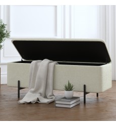  Worldwide -ERZO-STORAGE OTTOMAN-WHITE - (402-136WT)
