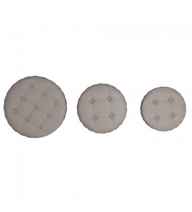  Worldwide -LEXI-3PC STORAGE OTTOMAN SET-WARM GREY_BLACK - (402-173GY_BK)