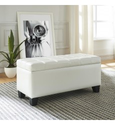  Worldwide -WINSTON-STORAGE OTTOMAN-WHITE - (402-257WT)