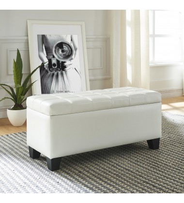  Worldwide -WINSTON-STORAGE OTTOMAN-WHITE - (402-257WT)