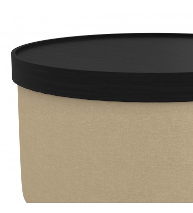  Worldwide -BETSY-STORAGE OTTOMAN-BEIGE_BLACK - (402-376BG_BK)