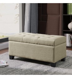  Worldwide -HARPER-STORAGE OTTOMAN-BEIGE - (402-503BG)