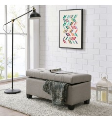  Worldwide -HARPER-STORAGE OTTOMAN-LIGHT GREY - (402-503LG)