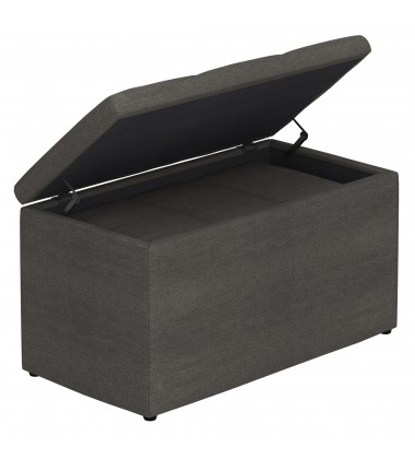  Worldwide -LEVI-2PC STORAGE OTTOMAN SET-CHARCOAL - (402-611CH)