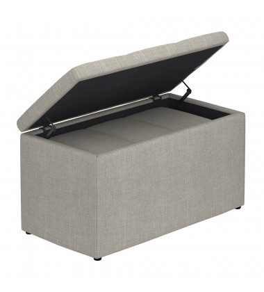  Worldwide -LEVI-2PC STORAGE OTTOMAN SET-LIGHT GREY - (402-611LG)