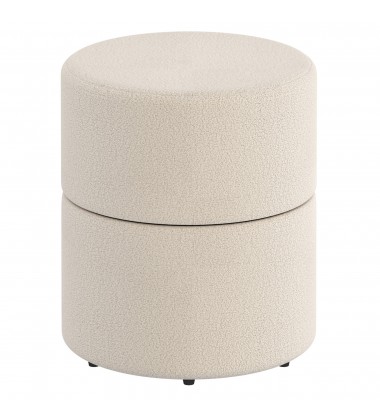  Worldwide -NOVAR-ROUND OTTOMAN-CREAM - (402-670CM)