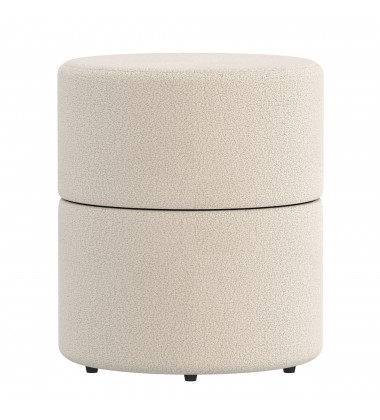  Worldwide -NOVAR-ROUND OTTOMAN-CREAM - (402-670CM)