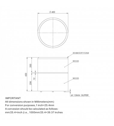  Worldwide -NOVAR-ROUND OTTOMAN-CREAM - (402-670CM)