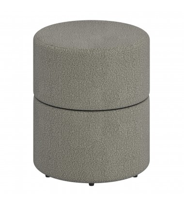  Worldwide -NOVAR-ROUND OTTOMAN-WARM GREY - (402-670WGY)