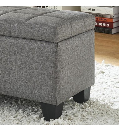  Worldwide -LILA-STORAGE OTTOMAN-GREY - (402-777GY)