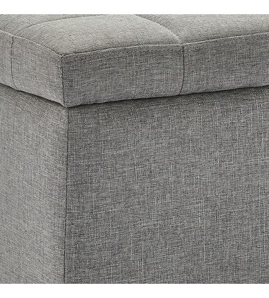  Worldwide -LILA-STORAGE OTTOMAN-GREY - (402-777GY)