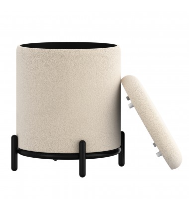  Worldwide -CASTOR-STORAGE OTTOMAN-CREAM - (402-883CM)