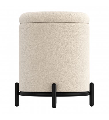  Worldwide -CASTOR-STORAGE OTTOMAN-CREAM - (402-883CM)