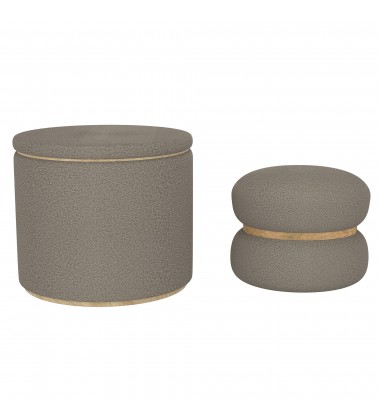  Worldwide -CECILY-2PC OTTOMAN SET-WARM GREY - (402-951WGY)