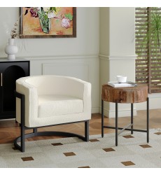  Worldwide -ZHURI-ACCENT CHAIR-IVORY - (403-120IV)