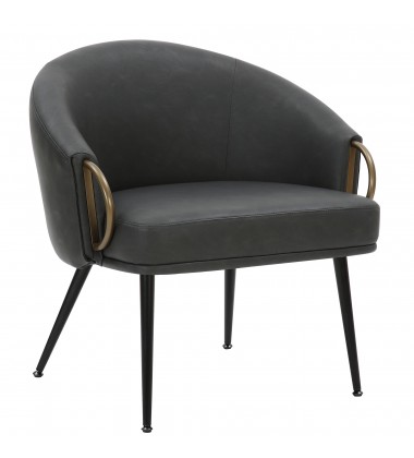 Worldwide -ZITA-ACCENT CHAIR-CHARCOAL - (403-668CH)