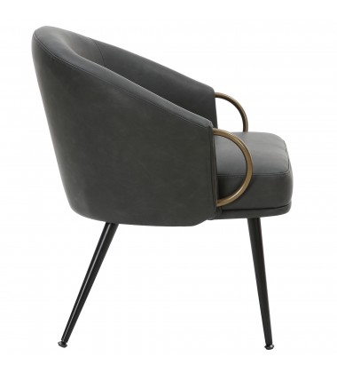  Worldwide -ZITA-ACCENT CHAIR-CHARCOAL - (403-668CH)