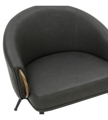 Worldwide -ZITA-ACCENT CHAIR-CHARCOAL - (403-668CH)