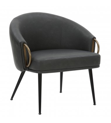  Worldwide -ZITA-ACCENT CHAIR-CHARCOAL - (403-668CH)