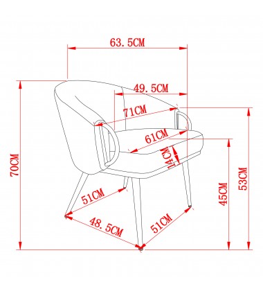  Worldwide -ZITA-ACCENT CHAIR-IVORY - (403-668IV)