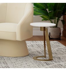  Worldwide-ROUND ACCENT TABLE-(501-112WT)