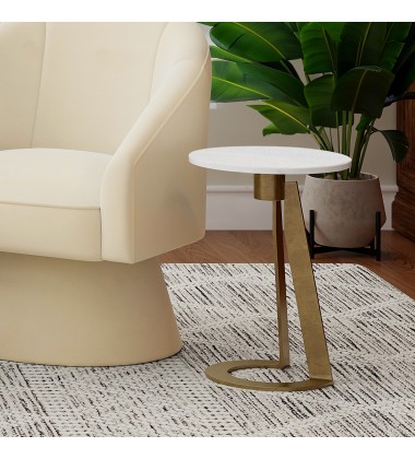  Worldwide-ROUND ACCENT TABLE-(501-112WT)