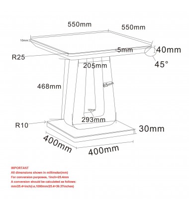  Worldwide -CORVUS-ACCENT TABLE-WARM GREY - (501-159WGY)