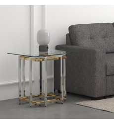  Worldwide -FLORINA-ACCENT TABLE-SILVER/GOLD - (501-561CH)