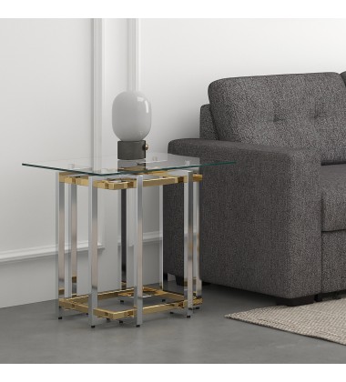 Worldwide -FLORINA-ACCENT TABLE-SILVER/GOLD - (501-561CH) Worldwide -FLORINA-ACCENT TABLE-SILVER/GOLD - (501-561CH)