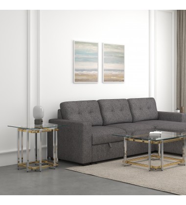 Worldwide -FLORINA-ACCENT TABLE-SILVER/GOLD - (501-561CH) Worldwide -FLORINA-ACCENT TABLE-SILVER/GOLD - (501-561CH)