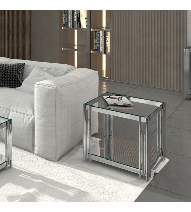  Worldwide -ESTREL-ACCENT TABLE LARGE-SILVER - (501-630CH_L)