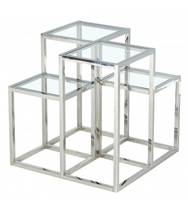  Worldwide -CASINI-ACCENT TABLE-SILVER - (501-632CH)