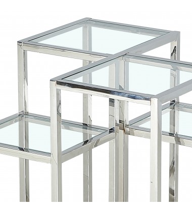  Worldwide -CASINI-ACCENT TABLE-SILVER - (501-632CH)