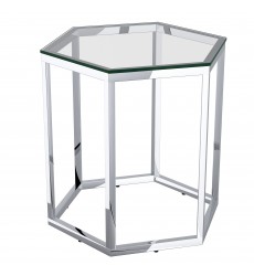  Worldwide -FLEUR-ACCENT TABLE-SILVER - (501-635CH)
