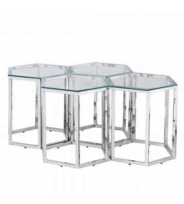 Worldwide -FLEUR-ACCENT TABLE-SILVER - (501-635CH) Worldwide -FLEUR-ACCENT TABLE-SILVER - (501-635CH)