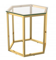  Worldwide -FLEUR-ACCENT TABLE-GOLD - (501-635GL)