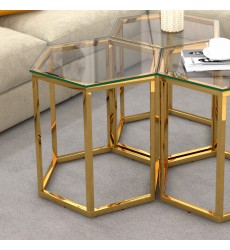  Worldwide -FLEUR-ACCENT TABLE-GOLD - (501-635GL)