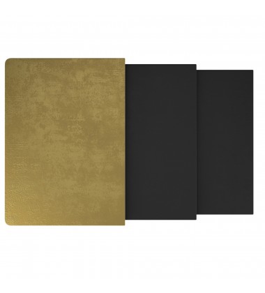  Worldwide -BRISTOL-3PC ACCENT TABLE-ANTIQUE GOLD_BLACK - (501-855GL_BK)