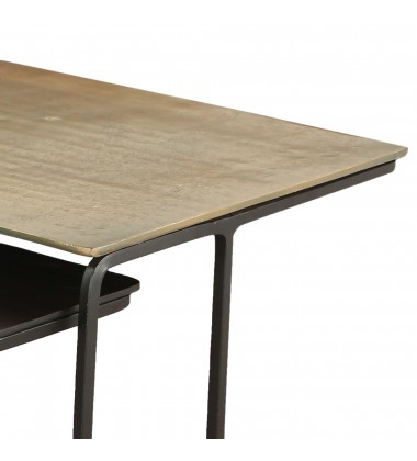  Worldwide -BRISTOL-3PC ACCENT TABLE-ANTIQUE GOLD_BLACK - (501-855GL_BK)