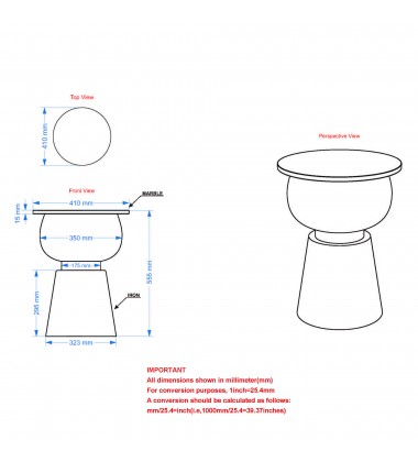  Worldwide -ALORA-ACCENT TABLE-WHITE - (501-924WT)