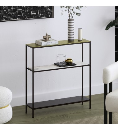  Worldwide -IZZY-CONSOLE TABLE-ANTIQUE GOLD_BLACK - (502-179GL_BK)