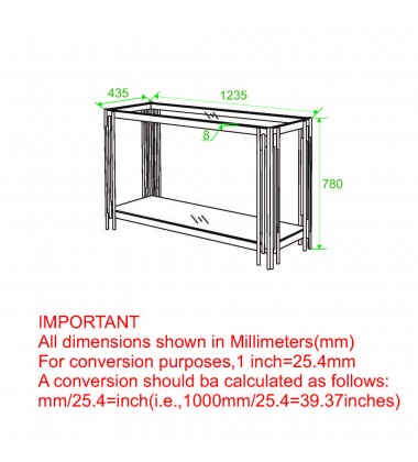  Worldwide -ESTREL-CONSOLE TABLE-SILVER - (502-630CH)