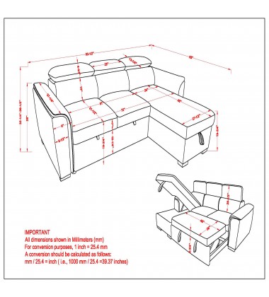 Worldwide -OSKAR--R/L/H SECT W/BED+STOR,93.5 Worldwide -OSKAR--R/L/H SECT W/BED+STOR,93.5