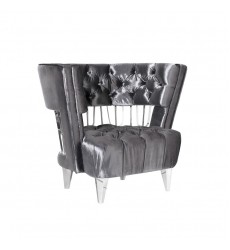 Xcella - Bentley Accent Chair: E. Charcoal Velvet GY-AC-8105