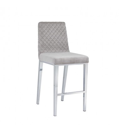 Xcella - Alisa Grey Velvet Counter Chair GY-COU8115-XX 